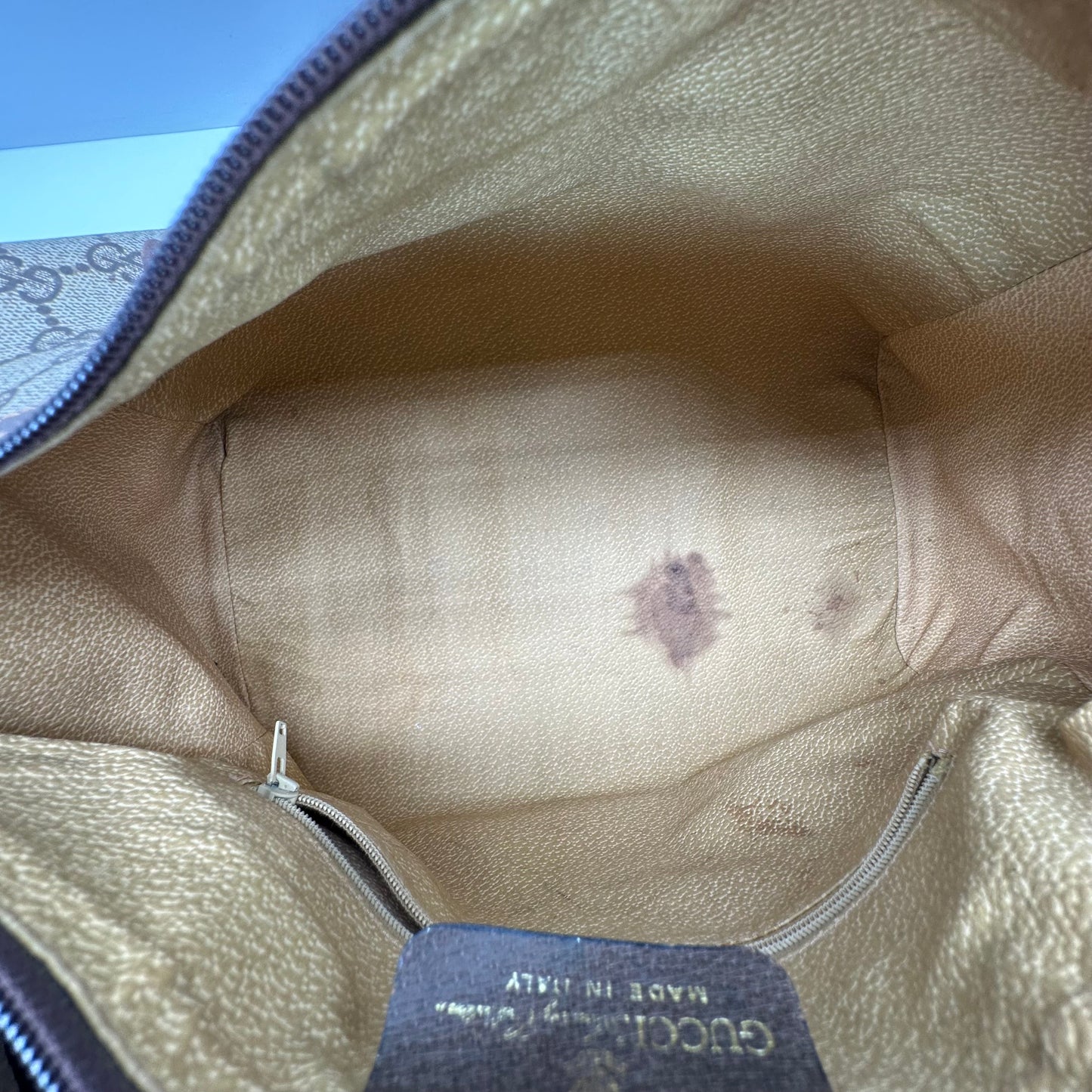 Authentic GUCCI GG Brown Boston Handbag