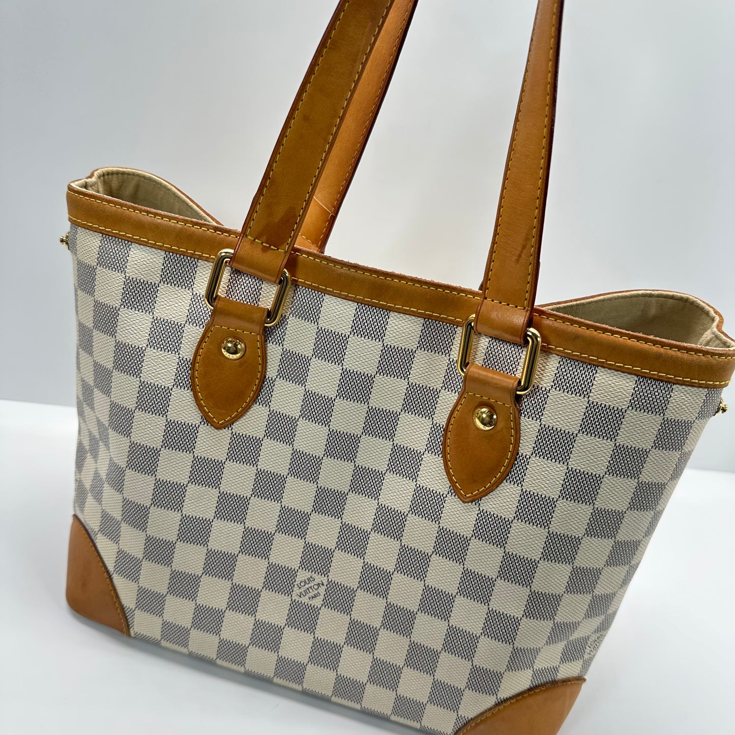 Authentic Louis Vuitton Damier Azur Hampstead PM Shoulder Bag