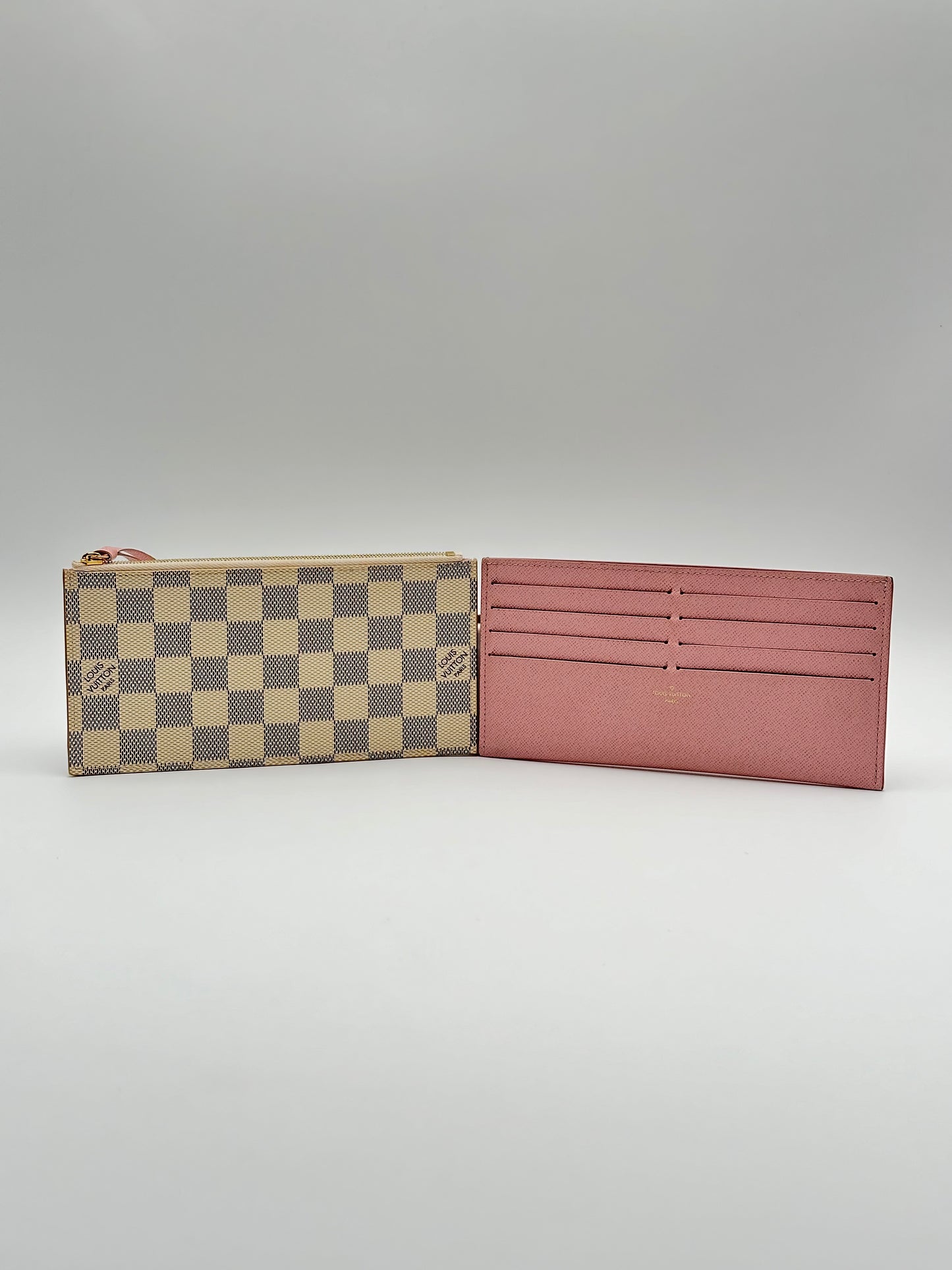 Authentic Louis Vuitton Damier Azur Rose Ballerine Felicie Inserts