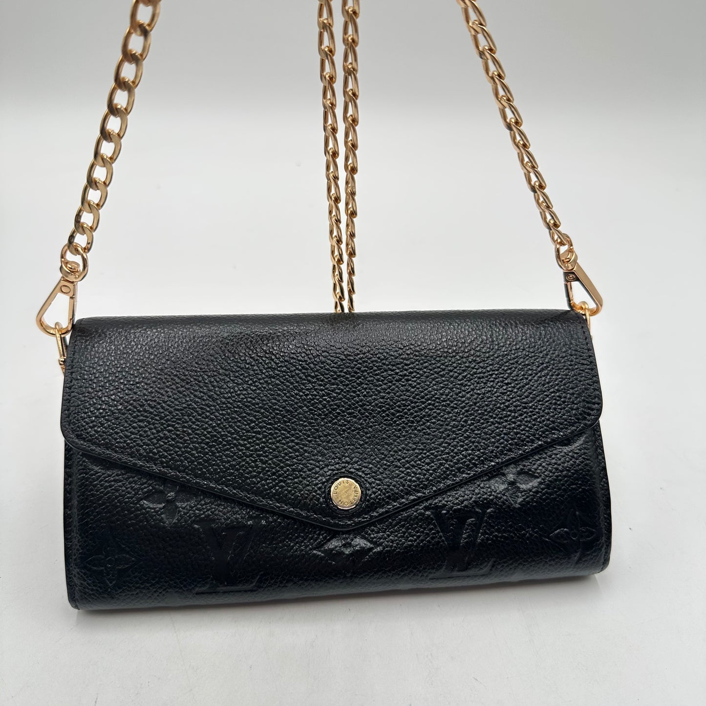 Authentic Louis Vuitton 2018 Empreinte Black Sarah Wallet Crossbody