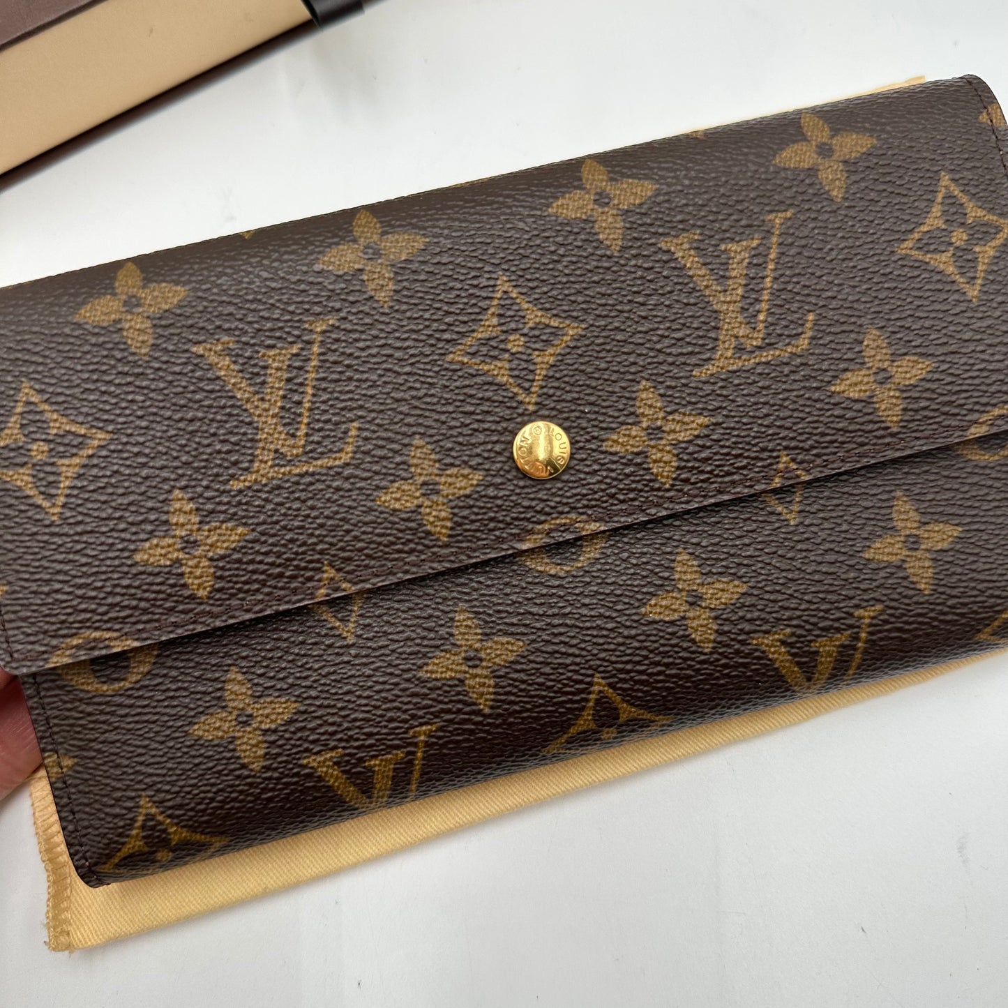Authentic Louis Vuitton 1999 Monogram Trifold Wallet Crossbody
