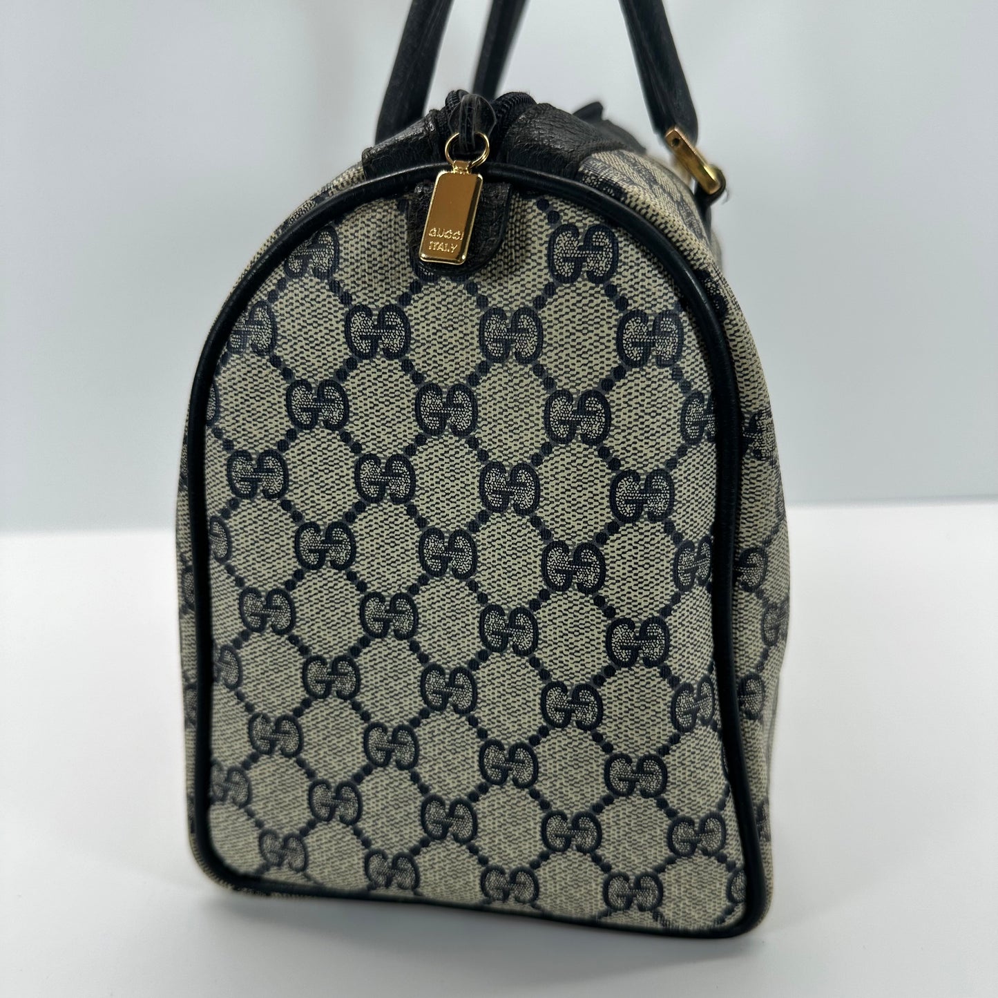 Authentic GUCCI Navy Blue Boston Handbag