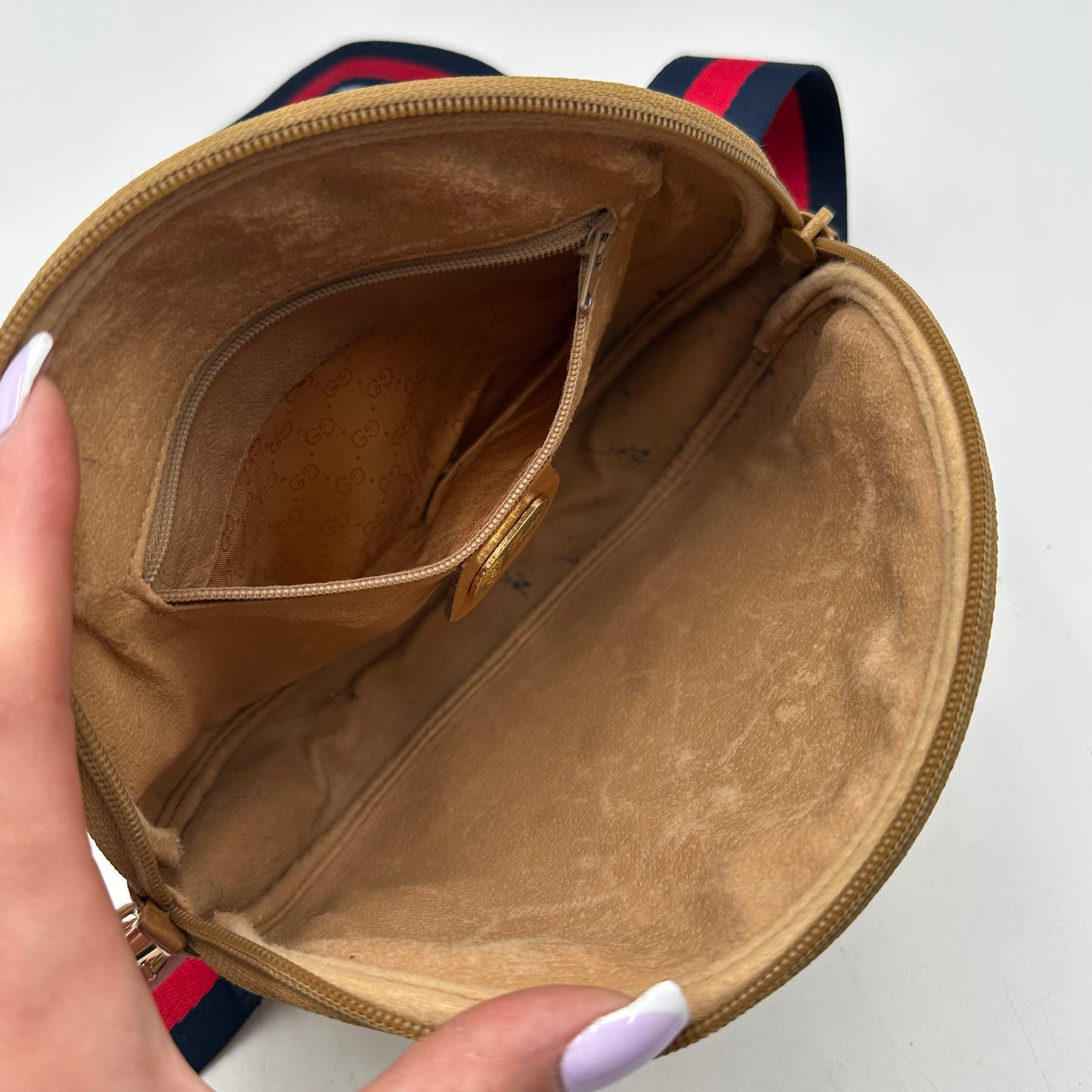 Authentic GUCCI White Micro GG Canvas Crossbody