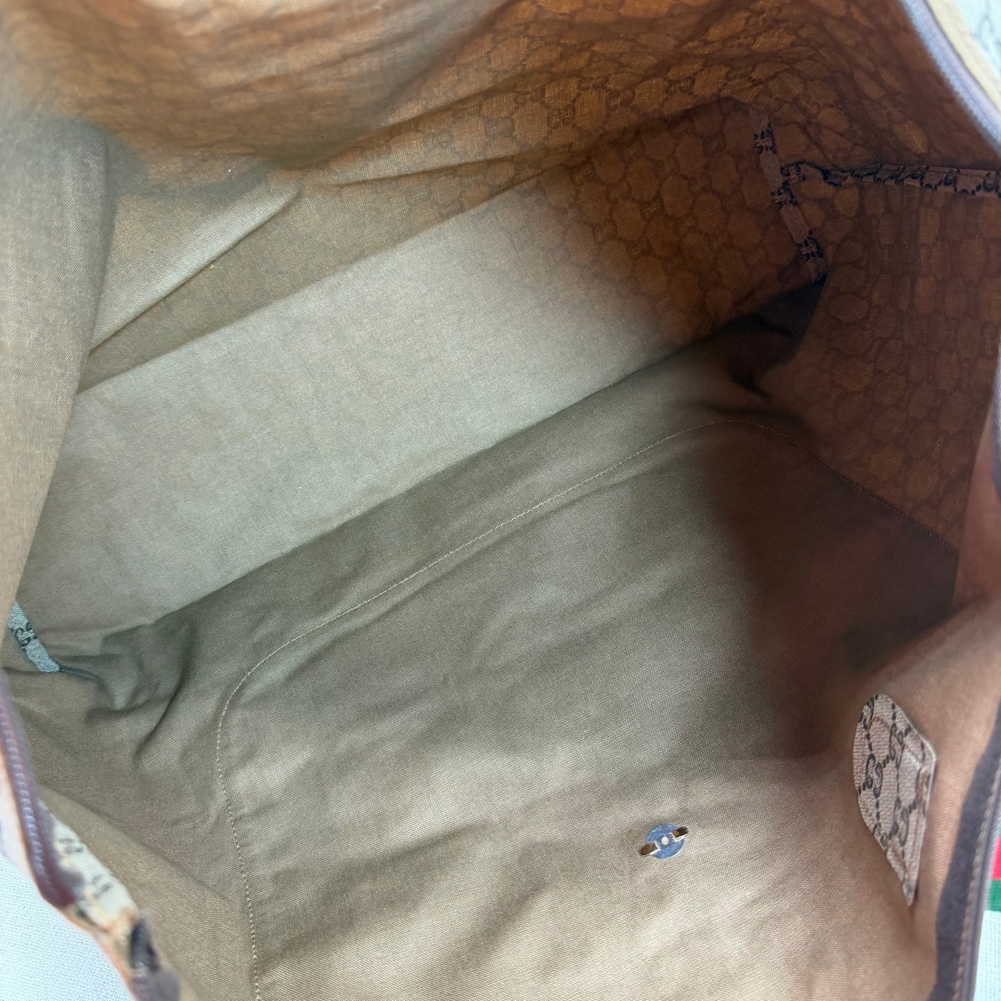 Authentic GUCCI GG Plus Jumbo Brown Travel Tote