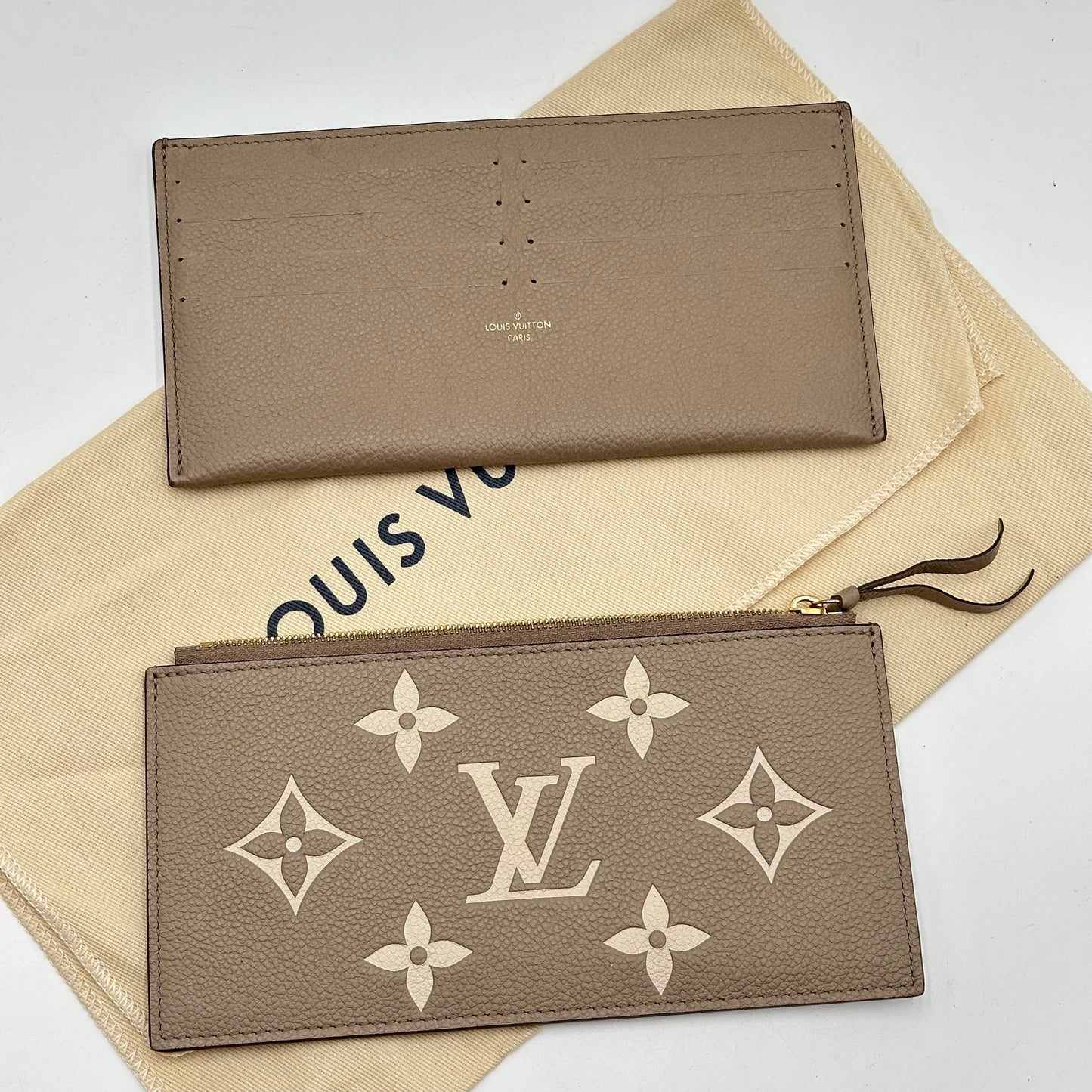 Authentic Louis Vuitton Turtledove Empreinte Felicie Pochette Crossbody