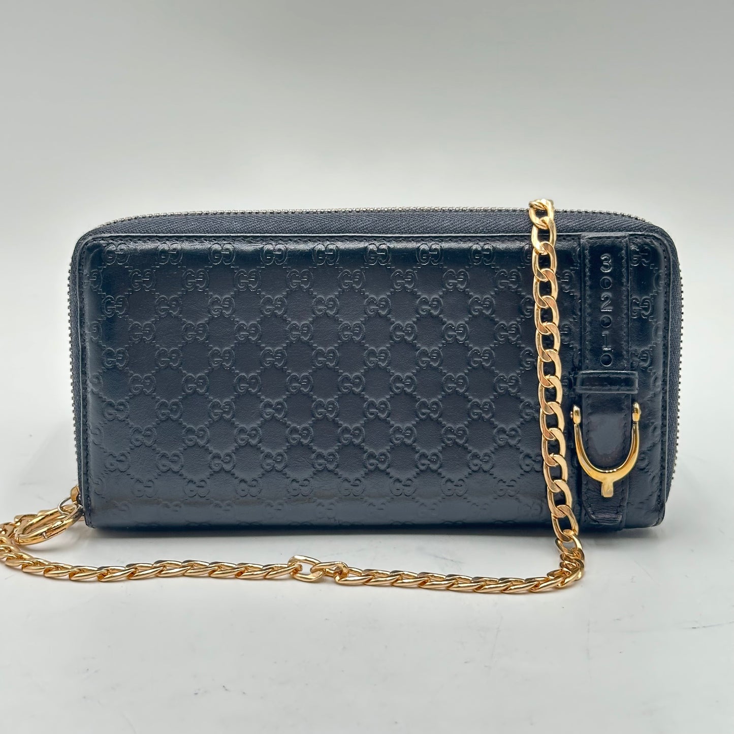 Authentic GUCCI Black Microguccisima Full Zipper Wallet Crossbody