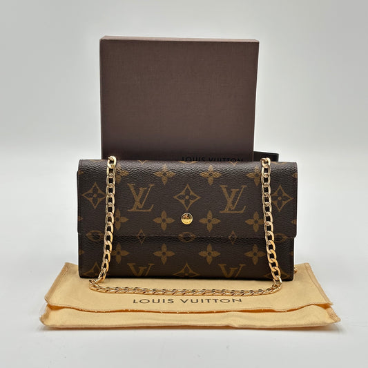 Authentic Louis Vuitton 1999 Monogram Trifold Wallet Crossbody