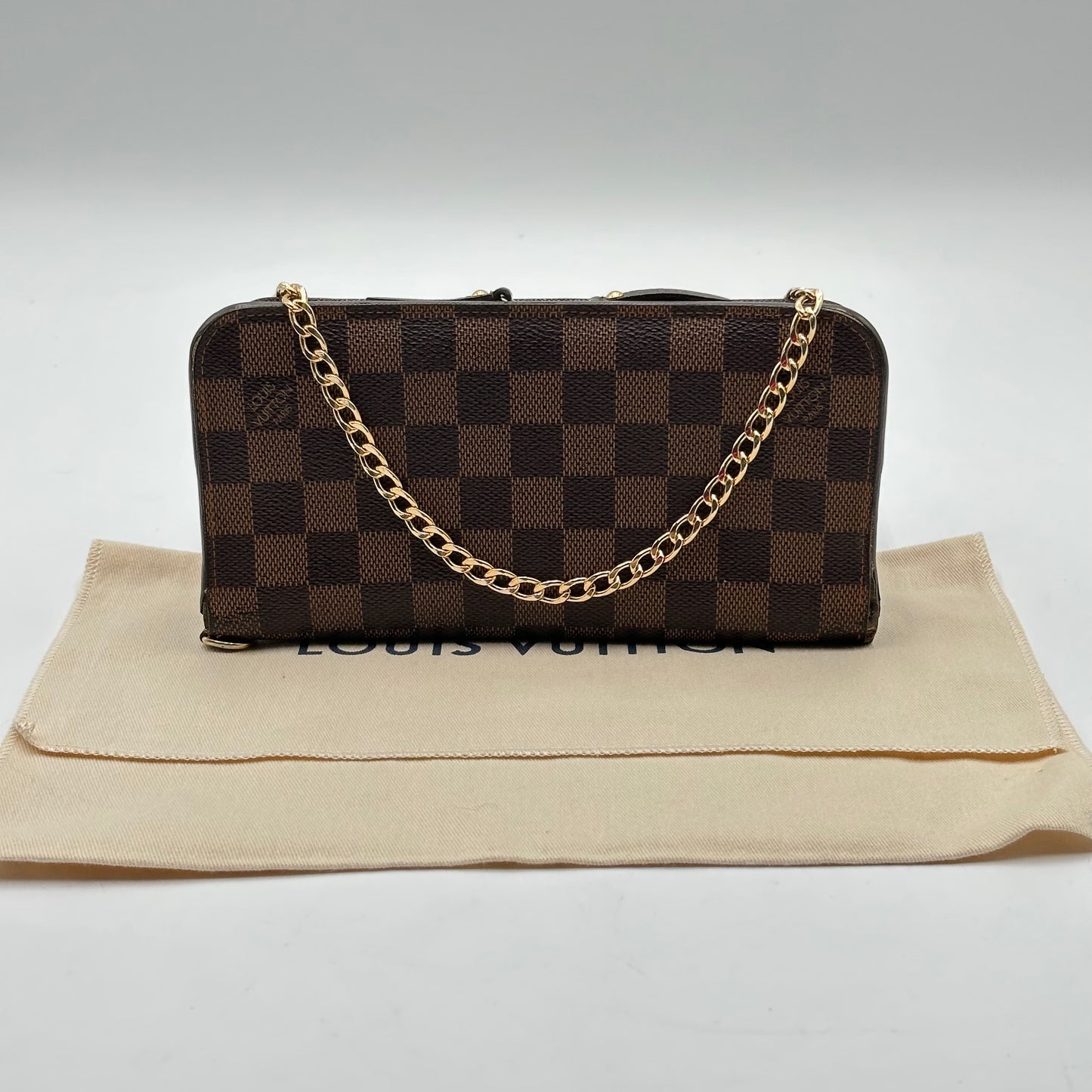 Authentic Louis Vuitton 2009 Damier Ebene Insolite Wallet Crossbody