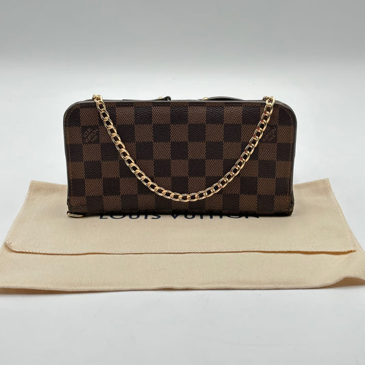 Authentic Louis Vuitton 2009 Damier Ebene Insolite Wallet Crossbody