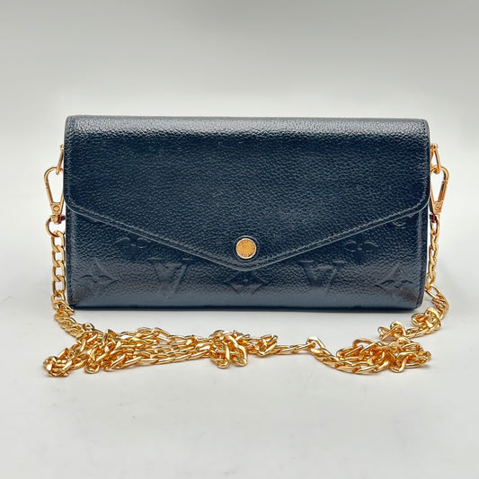 Authentic Louis Vuitton 2018 Empreinte Black Sarah Wallet Crossbody