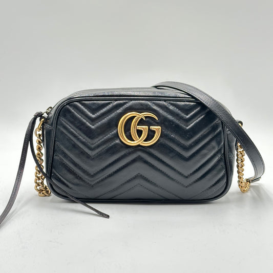 Authentic GUCCI Black Marmont V Stitch Crossbody