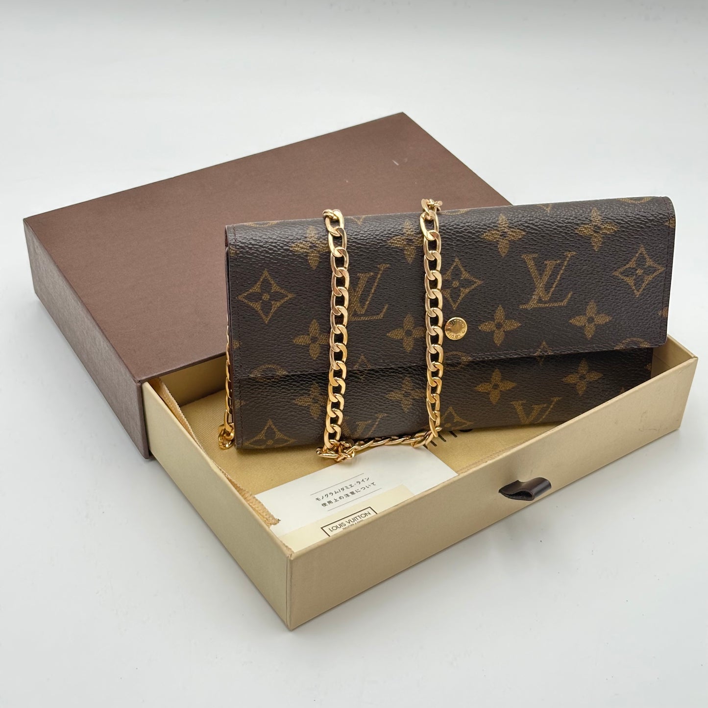 Authentic Louis Vuitton 1999 Monogram Trifold Wallet Crossbody
