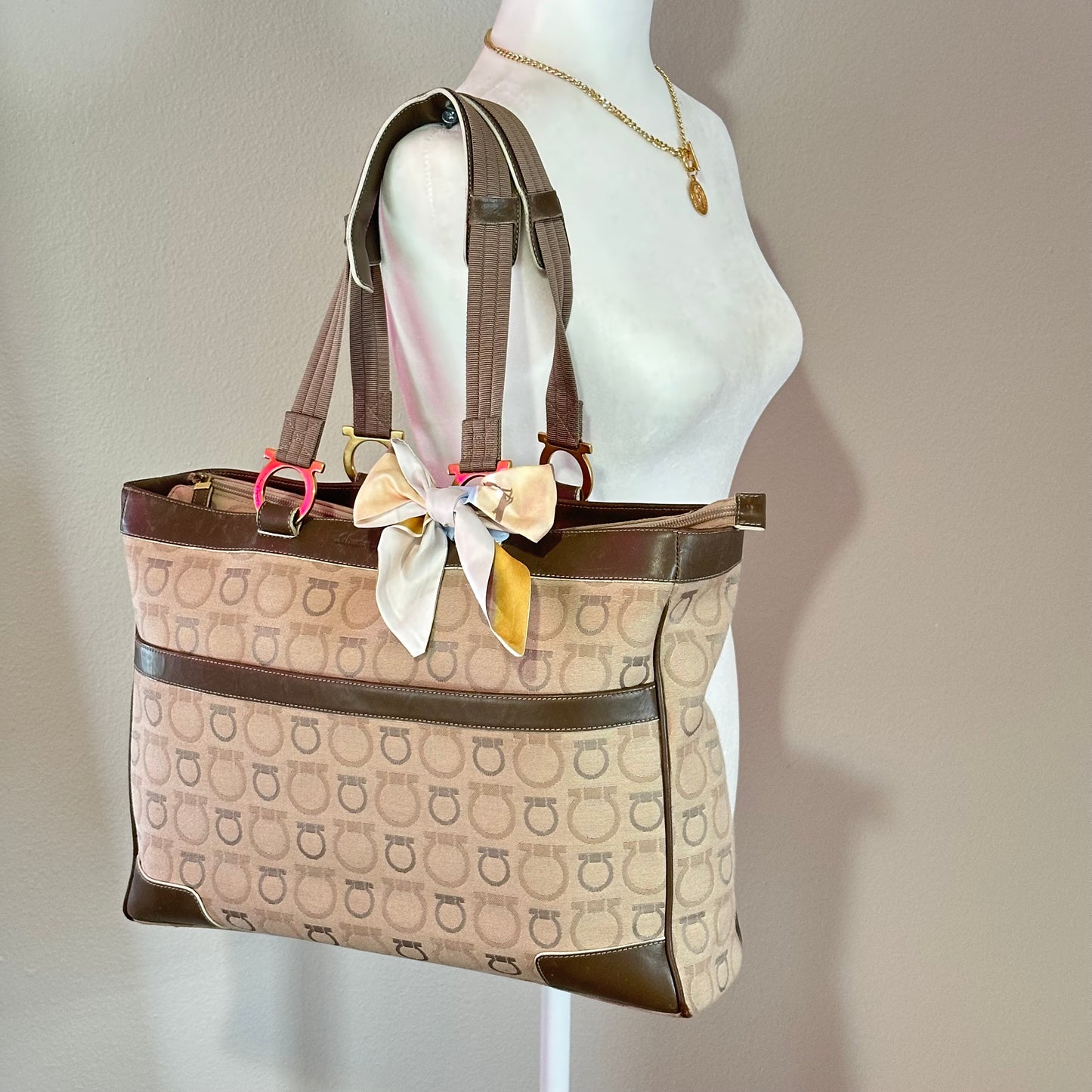 Authentic Ferragamo Gancini Large Tote