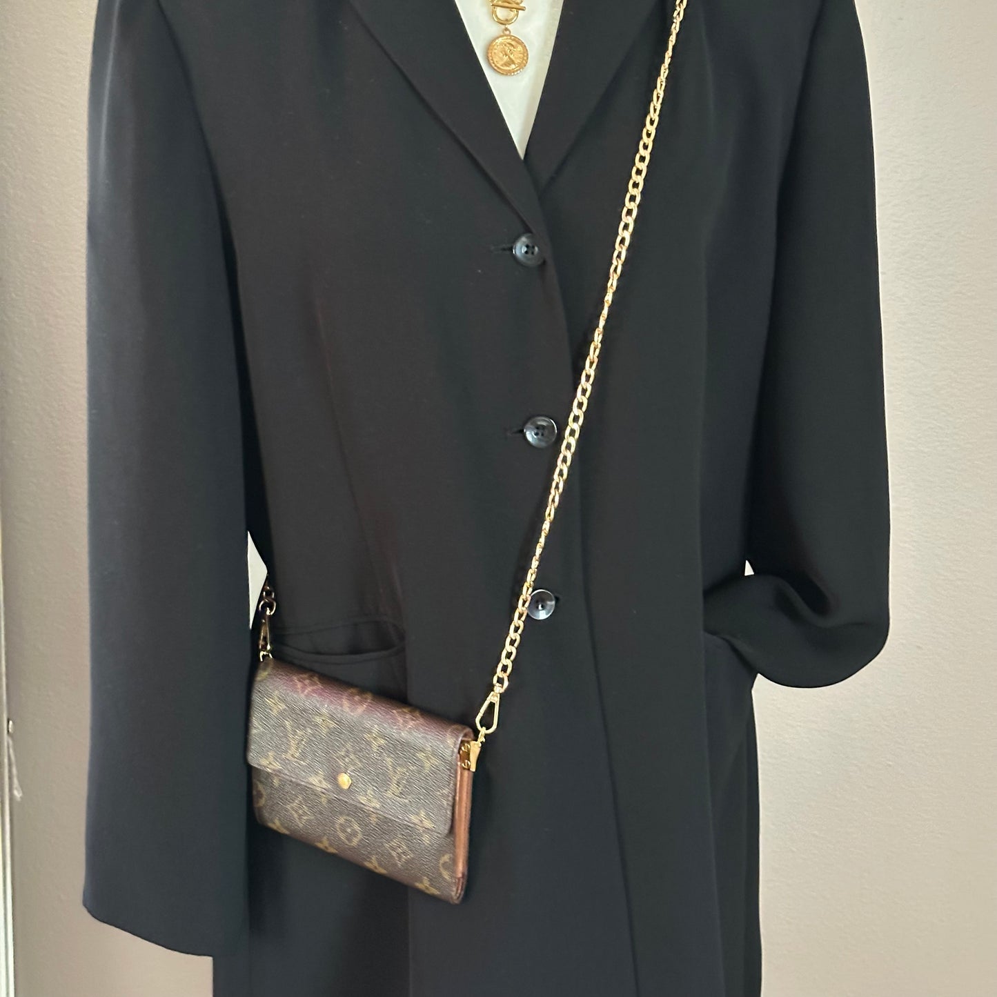 Authentic 1994 Louis Vuitton Monogram Trifold Bilets Wallet Crossbody