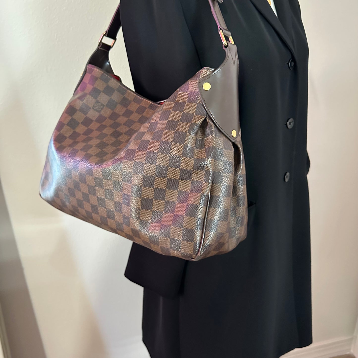 Authentic Louis Vuitton Damier Ebene Reggia Handbag Tote