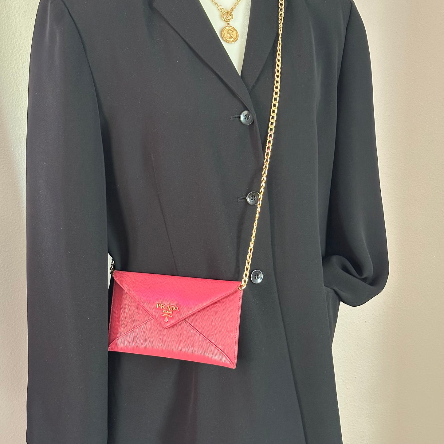 Authentic PRADA Fuchsia Envelope Wallet