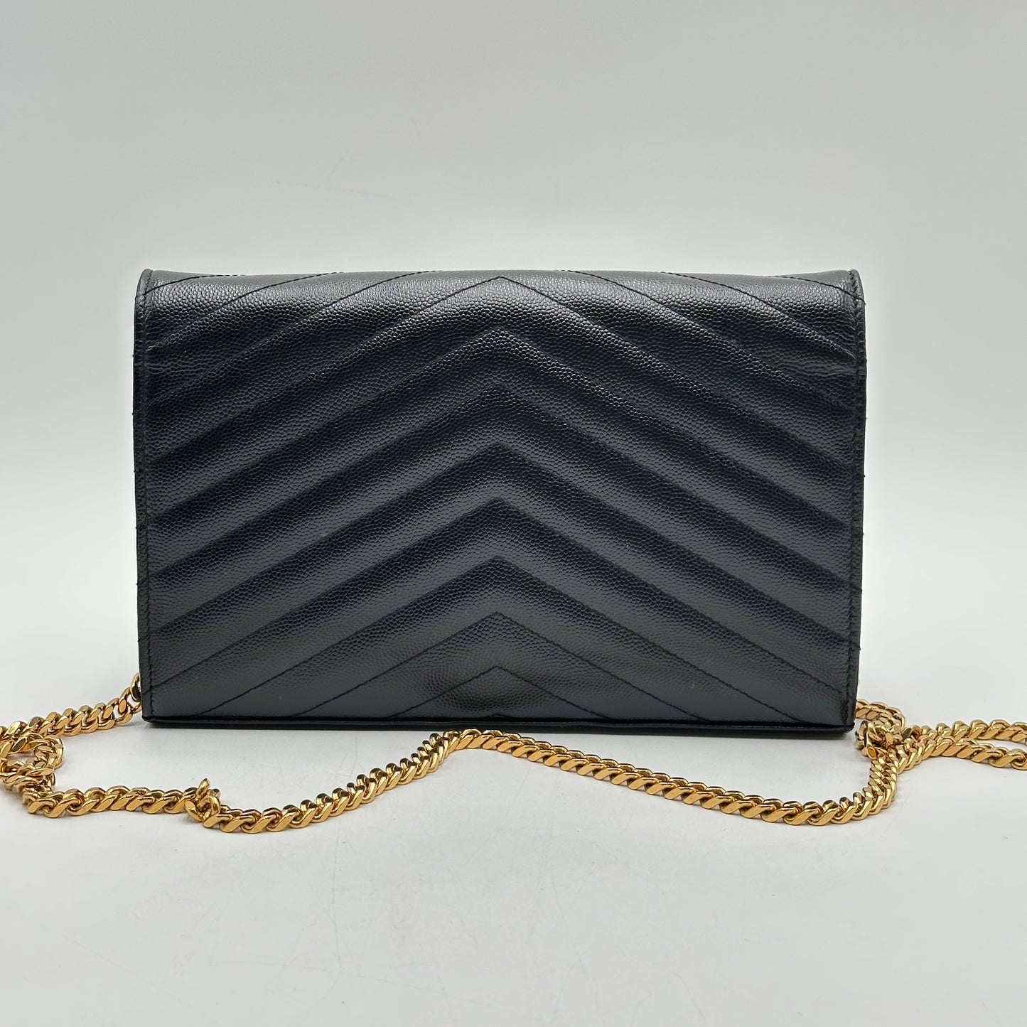 Authentic YSL Black Cassandre Envelope Chain Crossbody