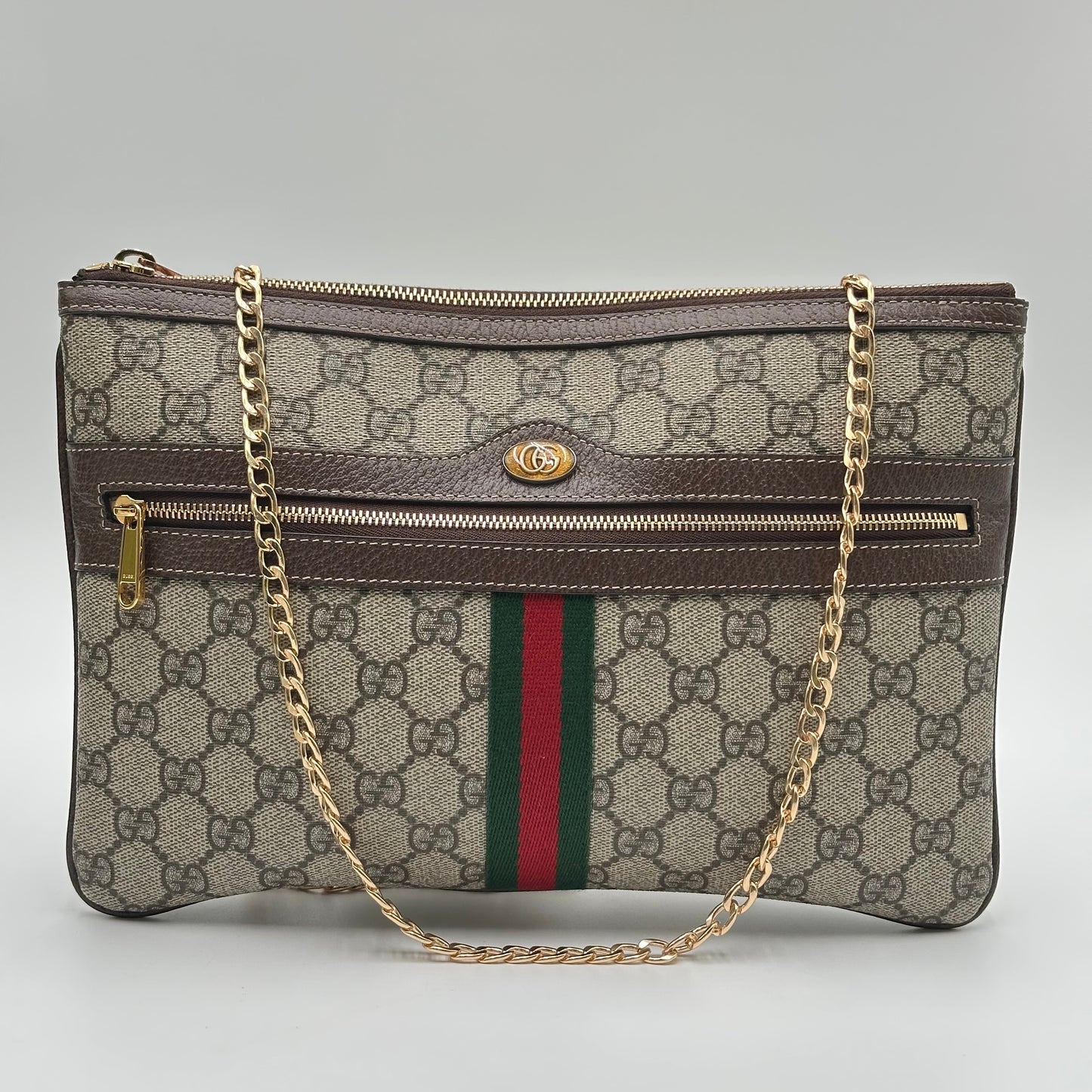 Authentic GUCCI Ophidia Supreme Zipper Clutch Crossbody