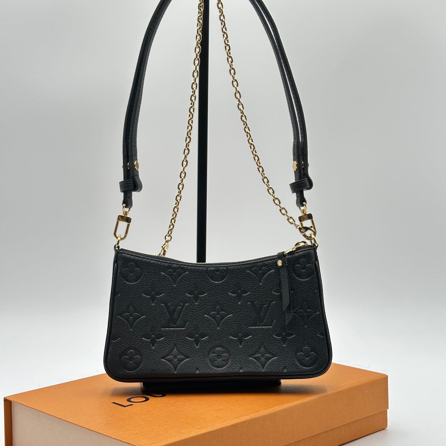 Authentic Louis Vuitton Monogram Black Empreinte Easy Pouch Crossbody