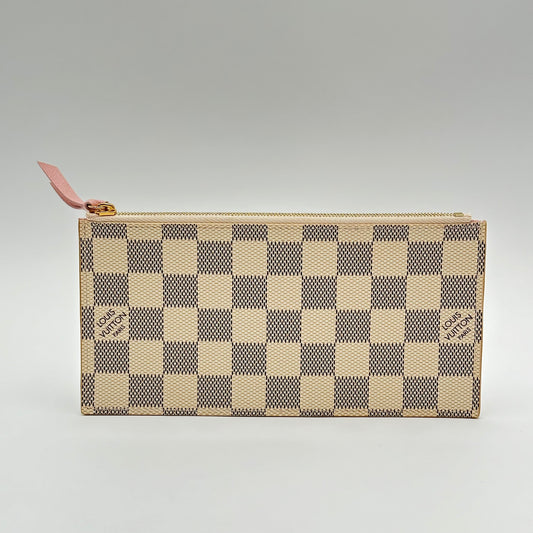 Authentic Louis Vuitton Damier Azur Rose Ballerine Felicie Zipper Wallet Insert