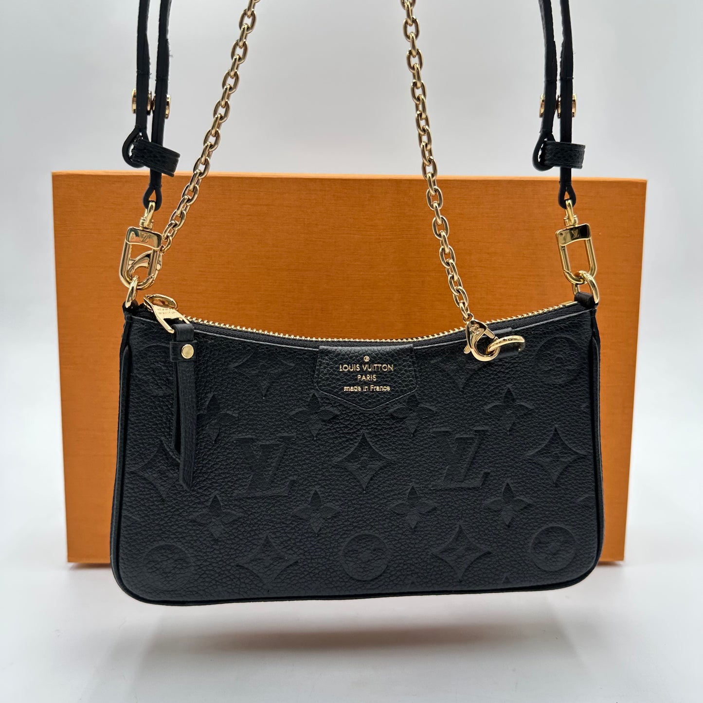 Authentic Louis Vuitton Monogram Black Empreinte Easy Pouch Crossbody