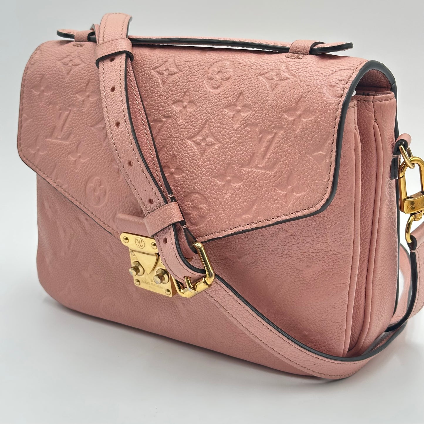Authentic Louis Vuitton Pochette Métis Monogram Empreinte Rose Pink Crossbody