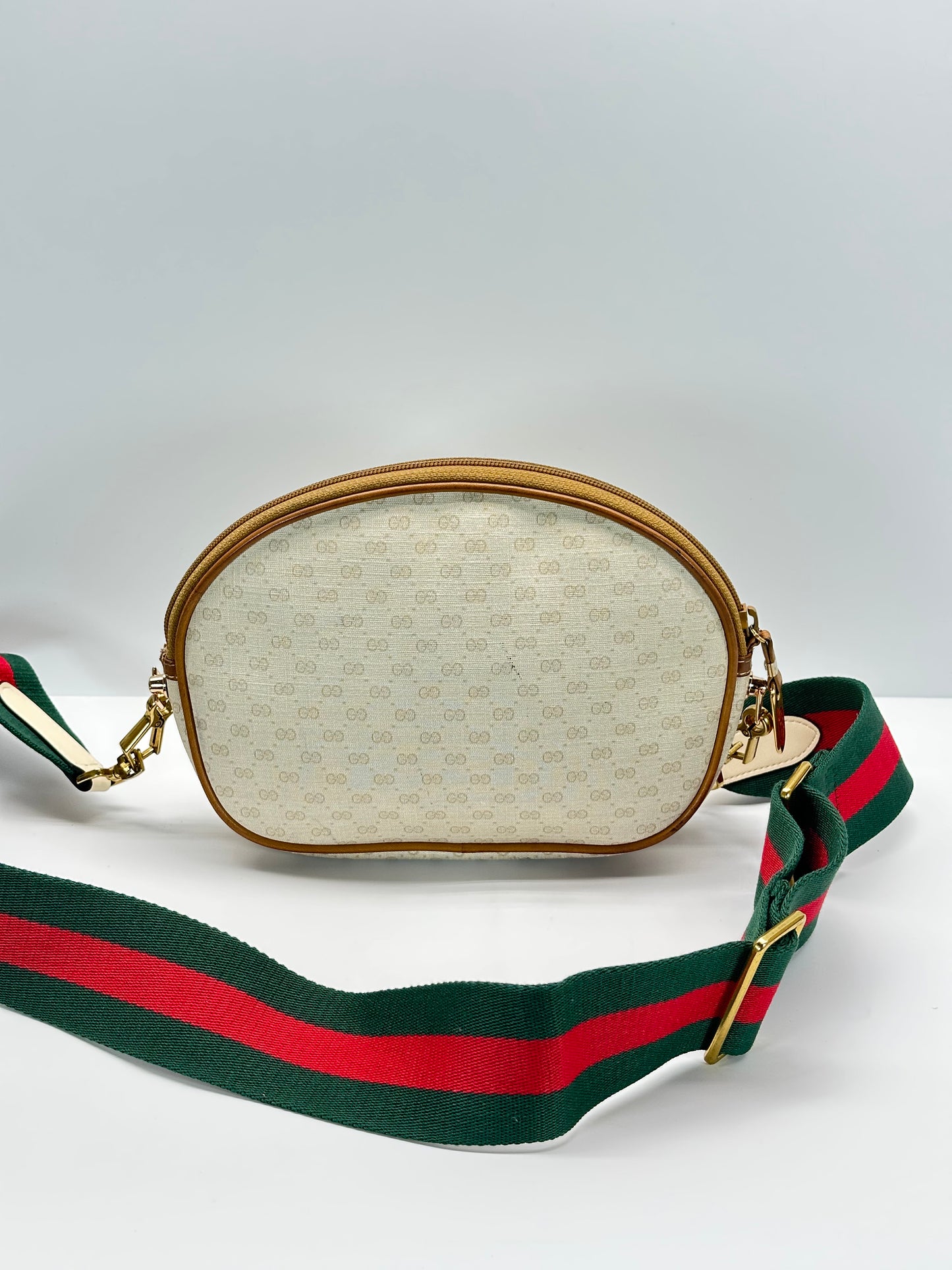 Authentic GUCCI White Micro GG Canvas Crossbody
