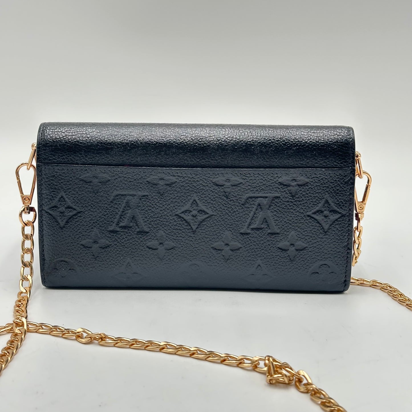 Authentic Louis Vuitton 2018 Empreinte Black Sarah Wallet Crossbody