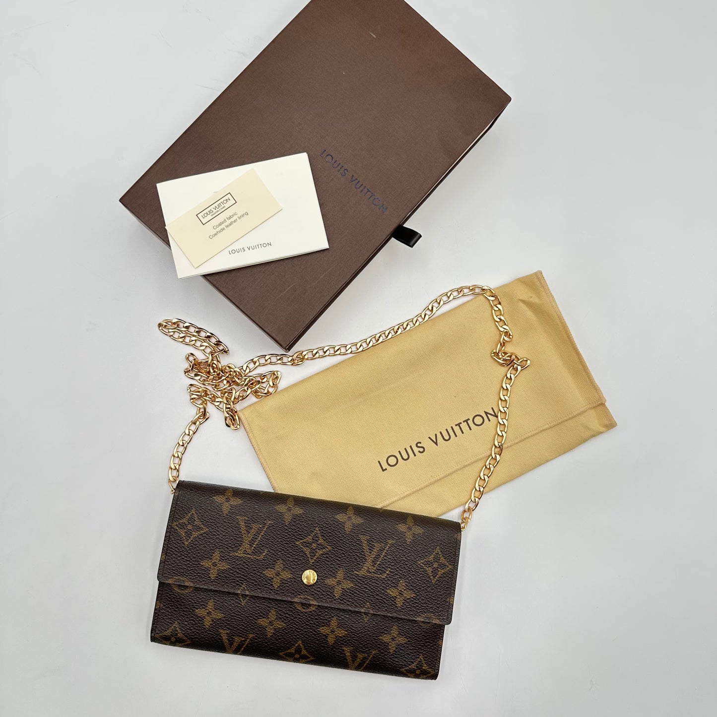 Authentic Louis Vuitton 1999 Monogram Trifold Wallet Crossbody