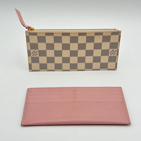 Authentic Louis Vuitton Damier Azur Rose Ballerine Felicie Inserts