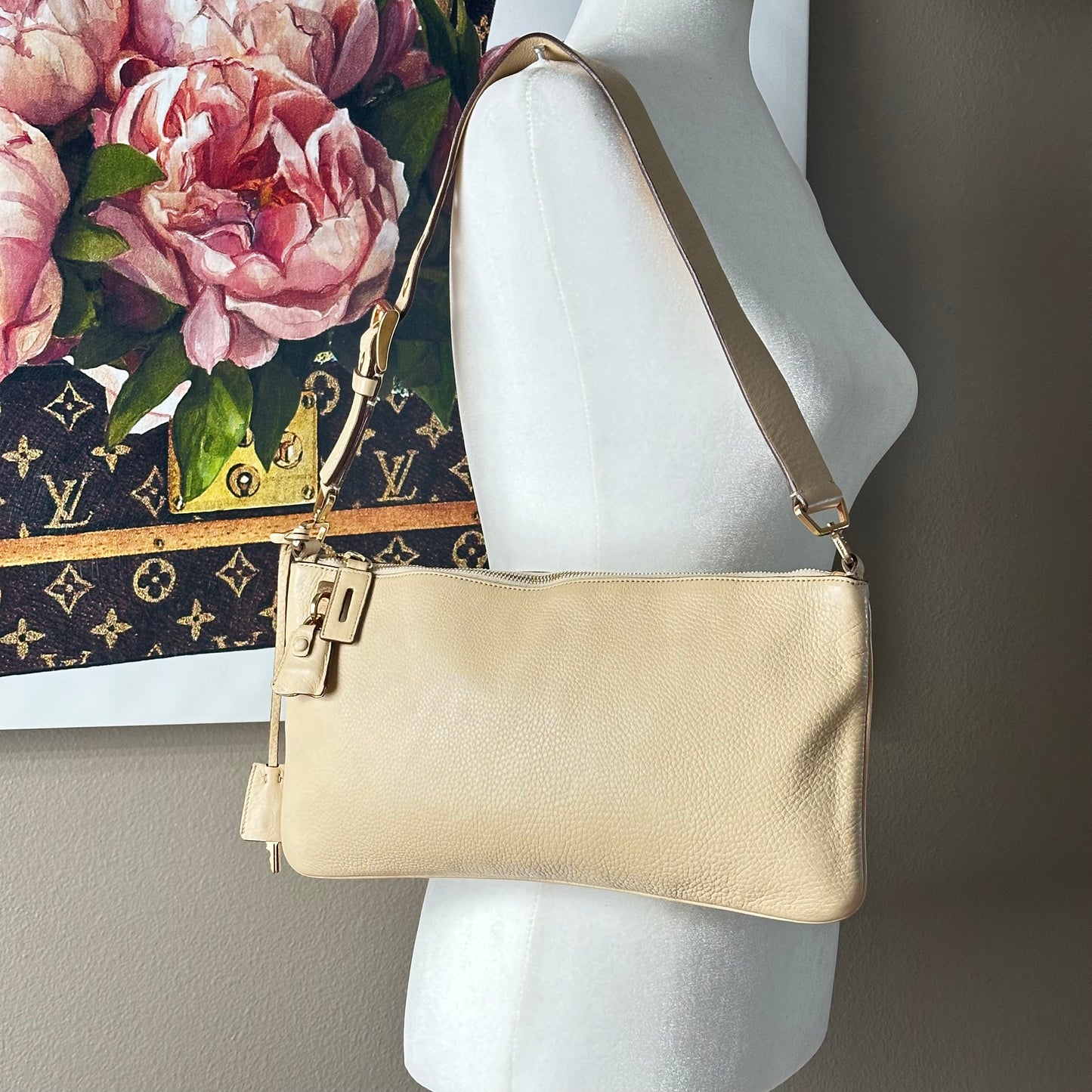 Authentic PRADA Saffiano Daino Shoulder Bag