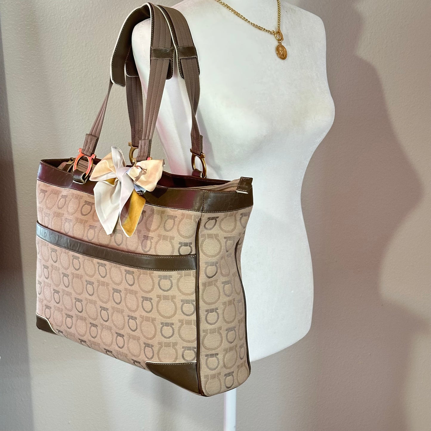 Authentic Ferragamo Gancini Large Tote