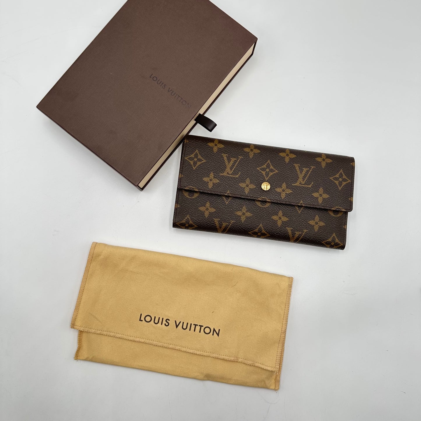 Authentic Louis Vuitton 1999 Monogram Trifold Wallet Crossbody