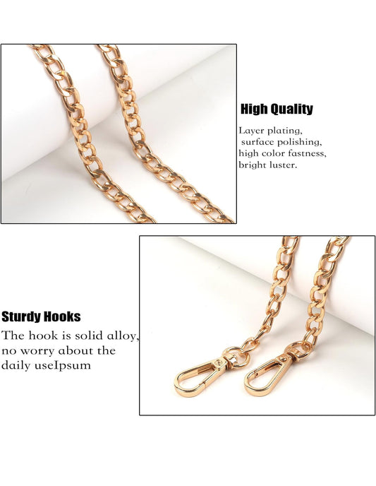 Gold Metal Shoulder Cross Body Bag Chain Replacement 47in