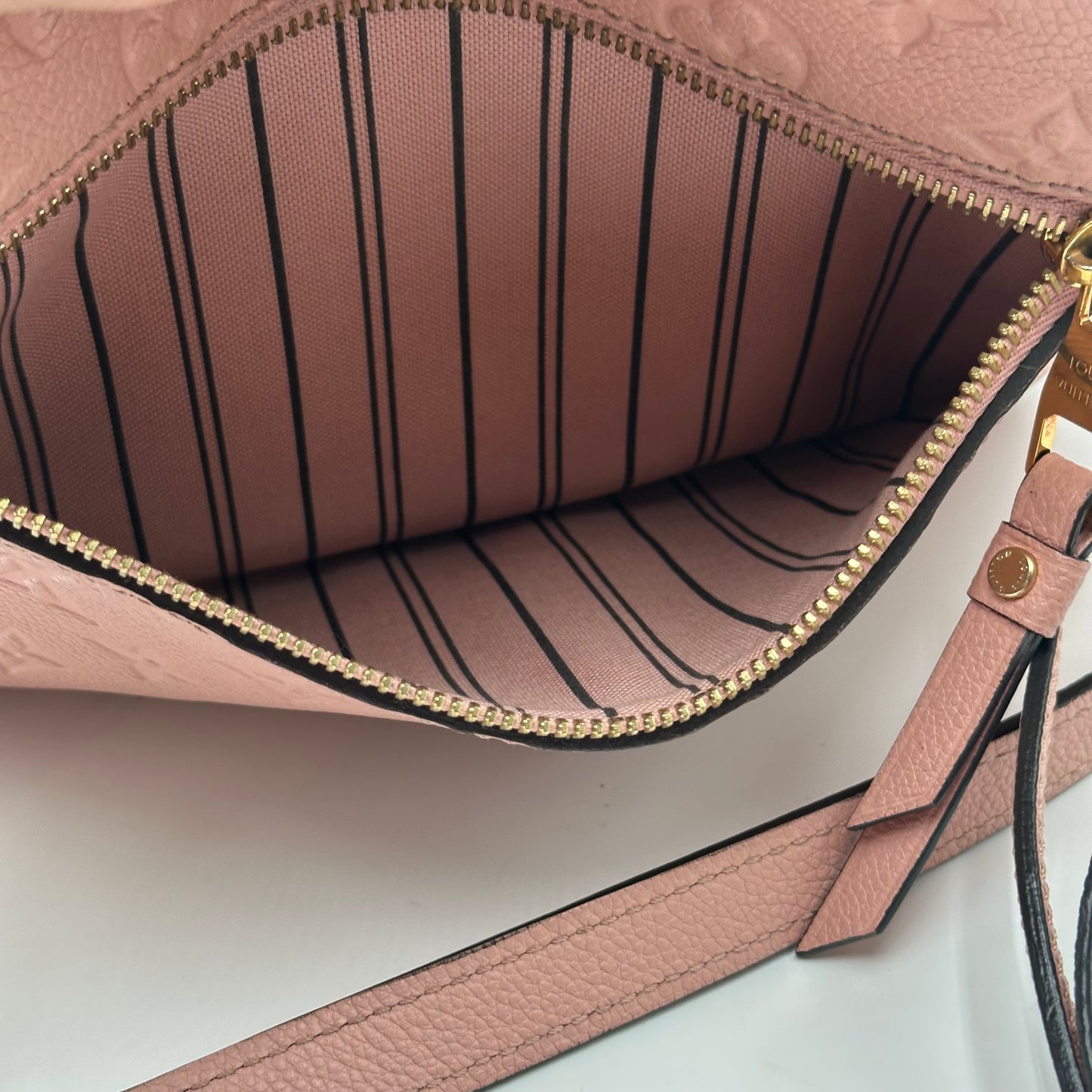 Authentic Louis Vuitton Pochette Métis Monogram Empreinte Rose Pink Crossbody