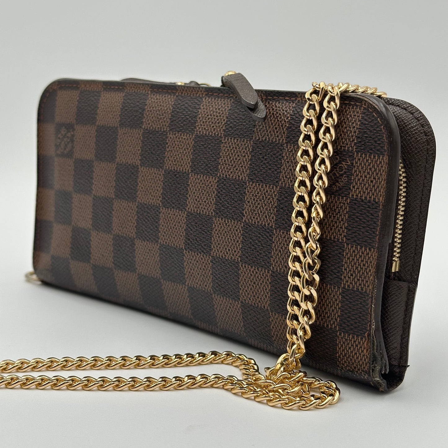 Authentic Louis Vuitton 2009 Damier Ebene Insolite Wallet Crossbody