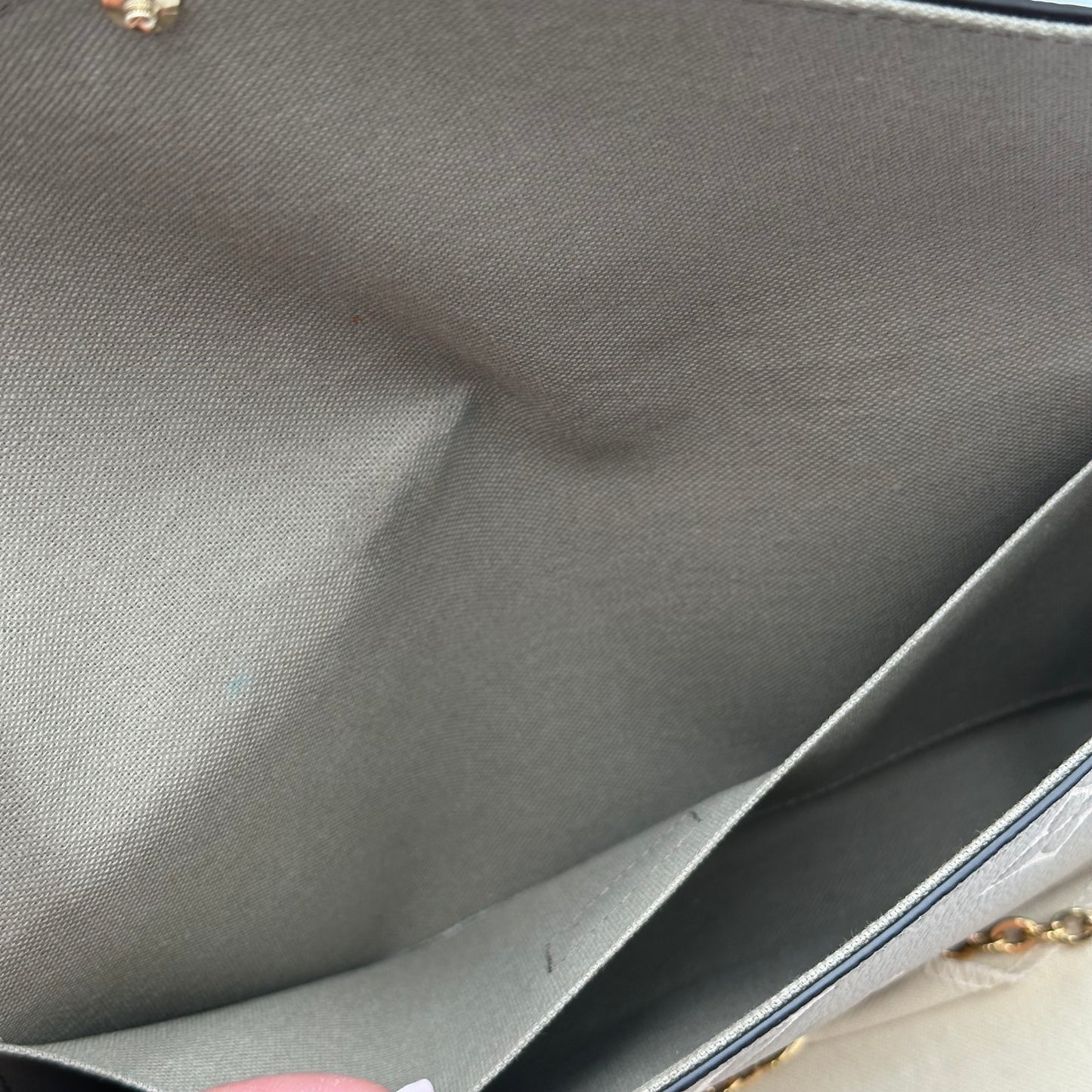 Authentic Louis Vuitton Turtledove Empreinte Felicie Pochette Crossbody