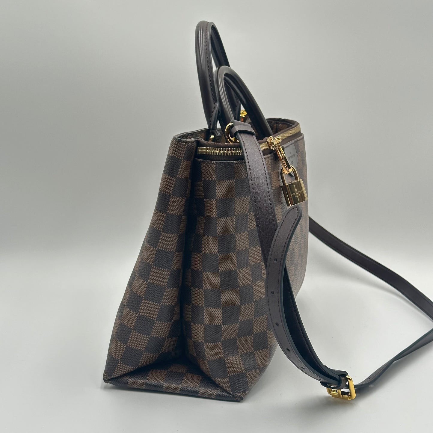 Authentic Louis Vuitton 2016 Damier Ebene Brompton 2-Way Tote