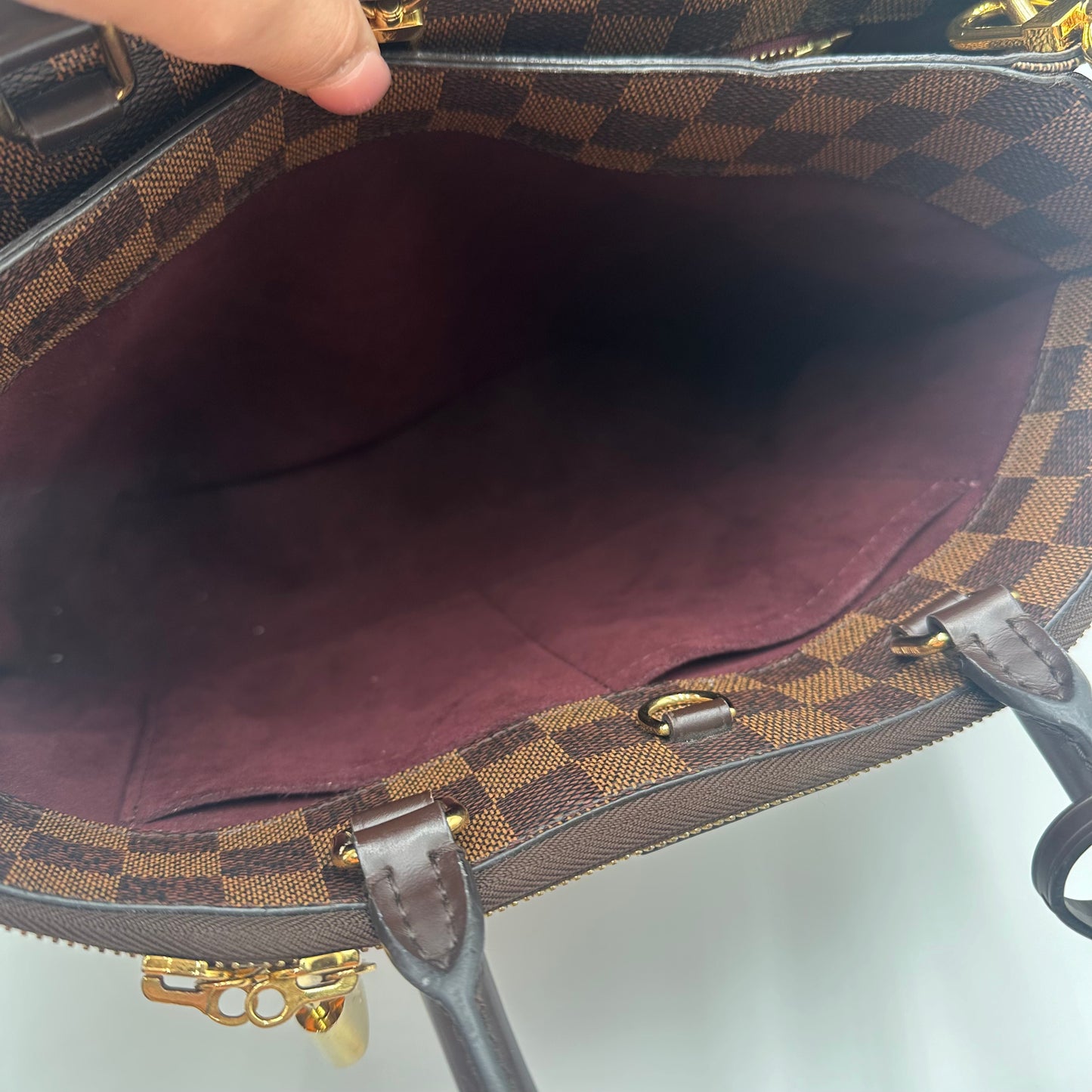 Authentic Louis Vuitton 2016 Damier Ebene Brompton 2-Way Tote