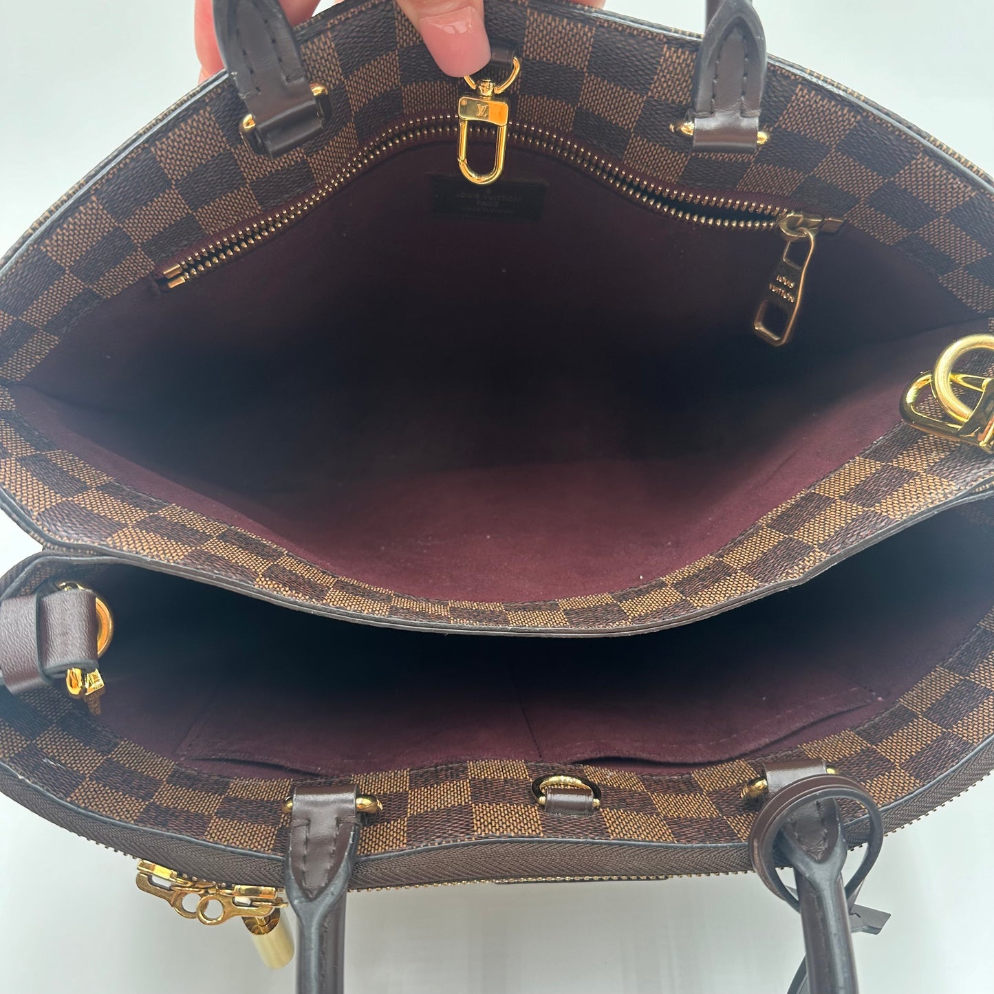 Authentic Louis Vuitton 2016 Damier Ebene Brompton 2-Way Tote