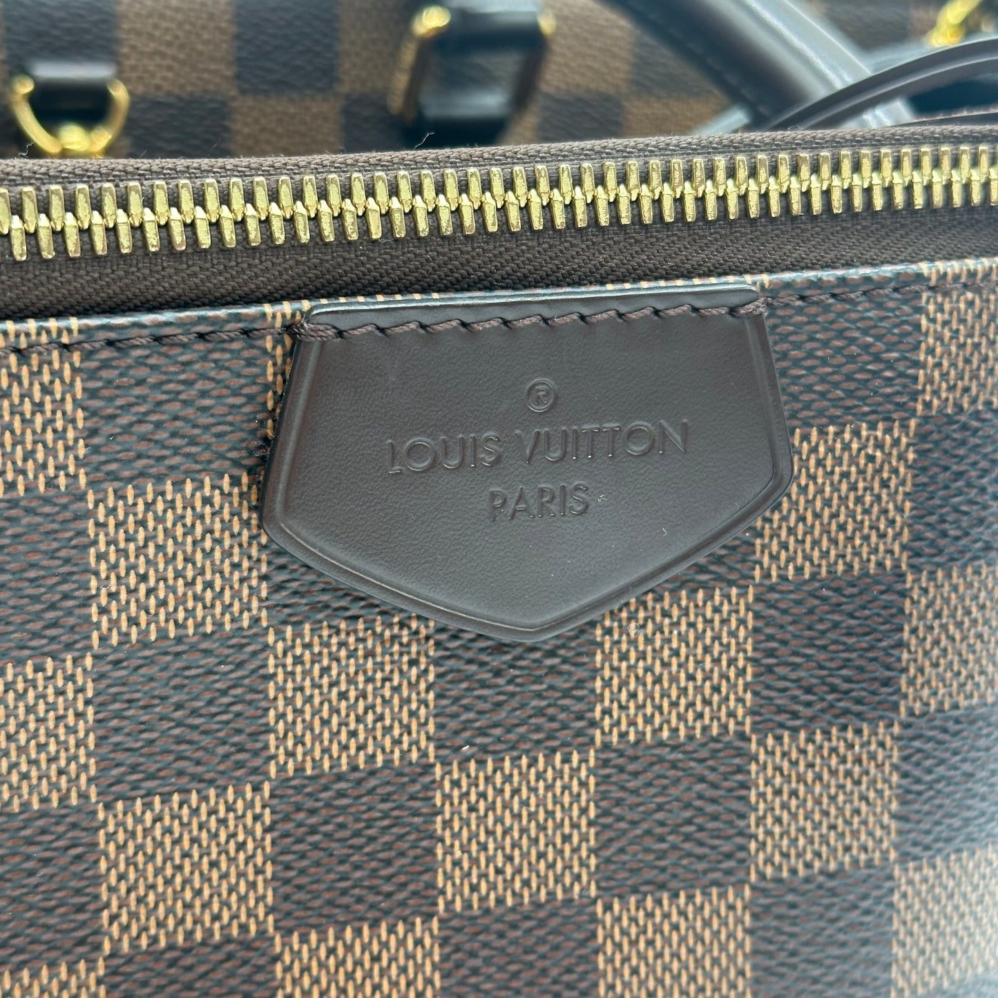 Authentic Louis Vuitton 2016 Damier Ebene Brompton 2-Way Tote