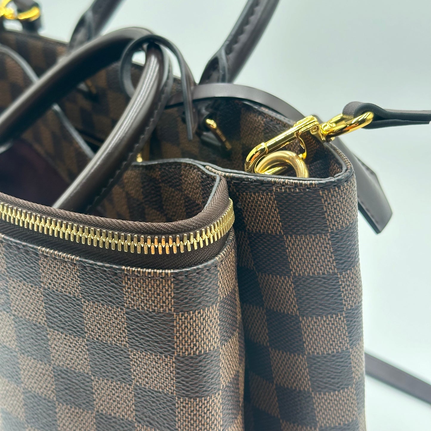 Authentic Louis Vuitton 2016 Damier Ebene Brompton 2-Way Tote