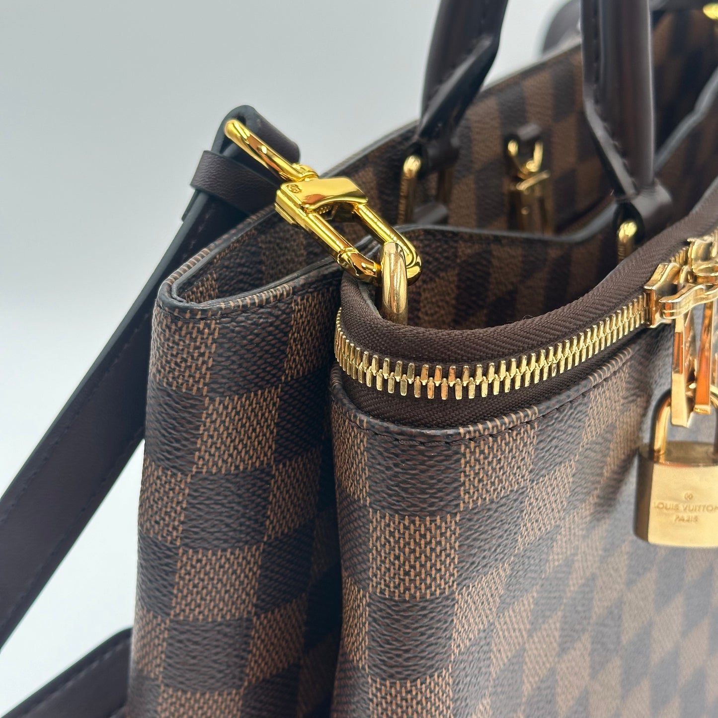 Authentic Louis Vuitton 2016 Damier Ebene Brompton 2-Way Tote