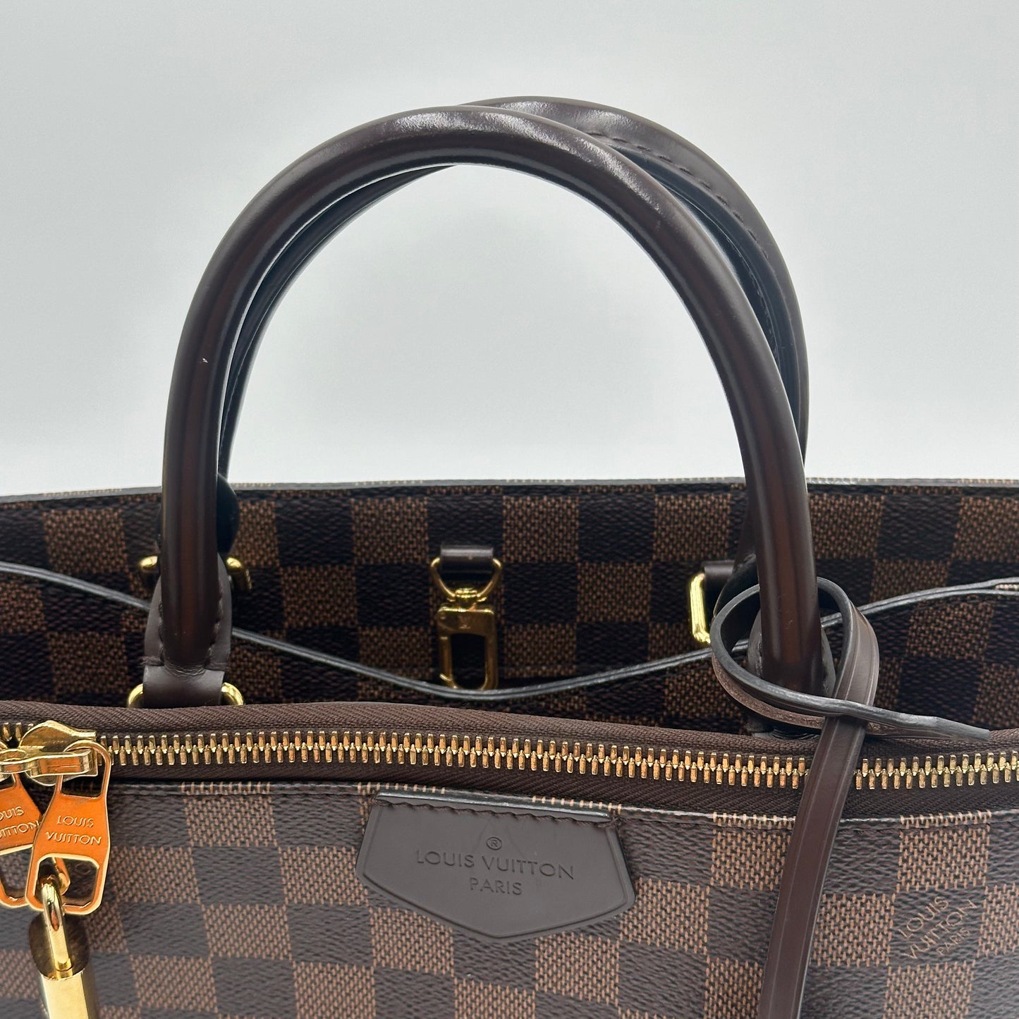 Authentic Louis Vuitton 2016 Damier Ebene Brompton 2-Way Tote