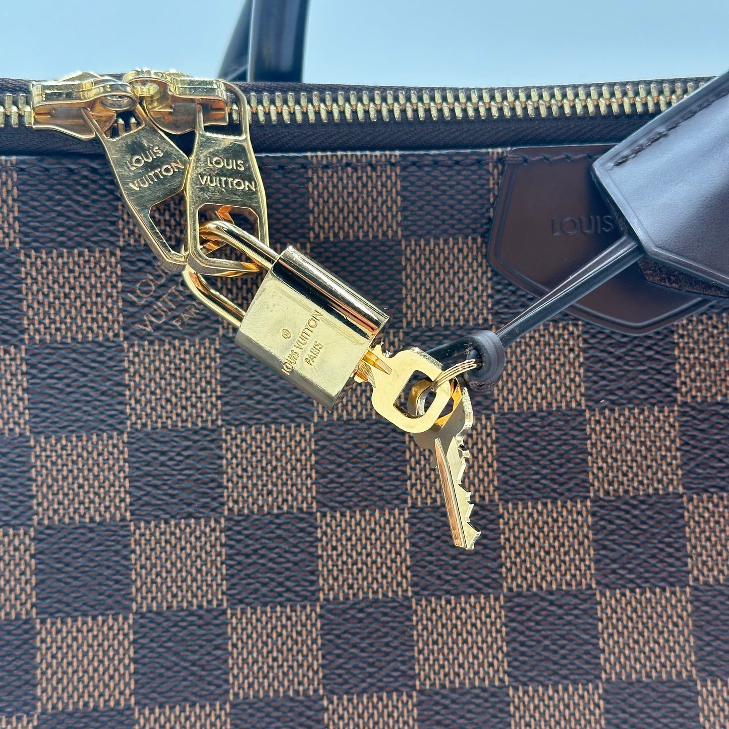 Authentic Louis Vuitton 2016 Damier Ebene Brompton 2-Way Tote