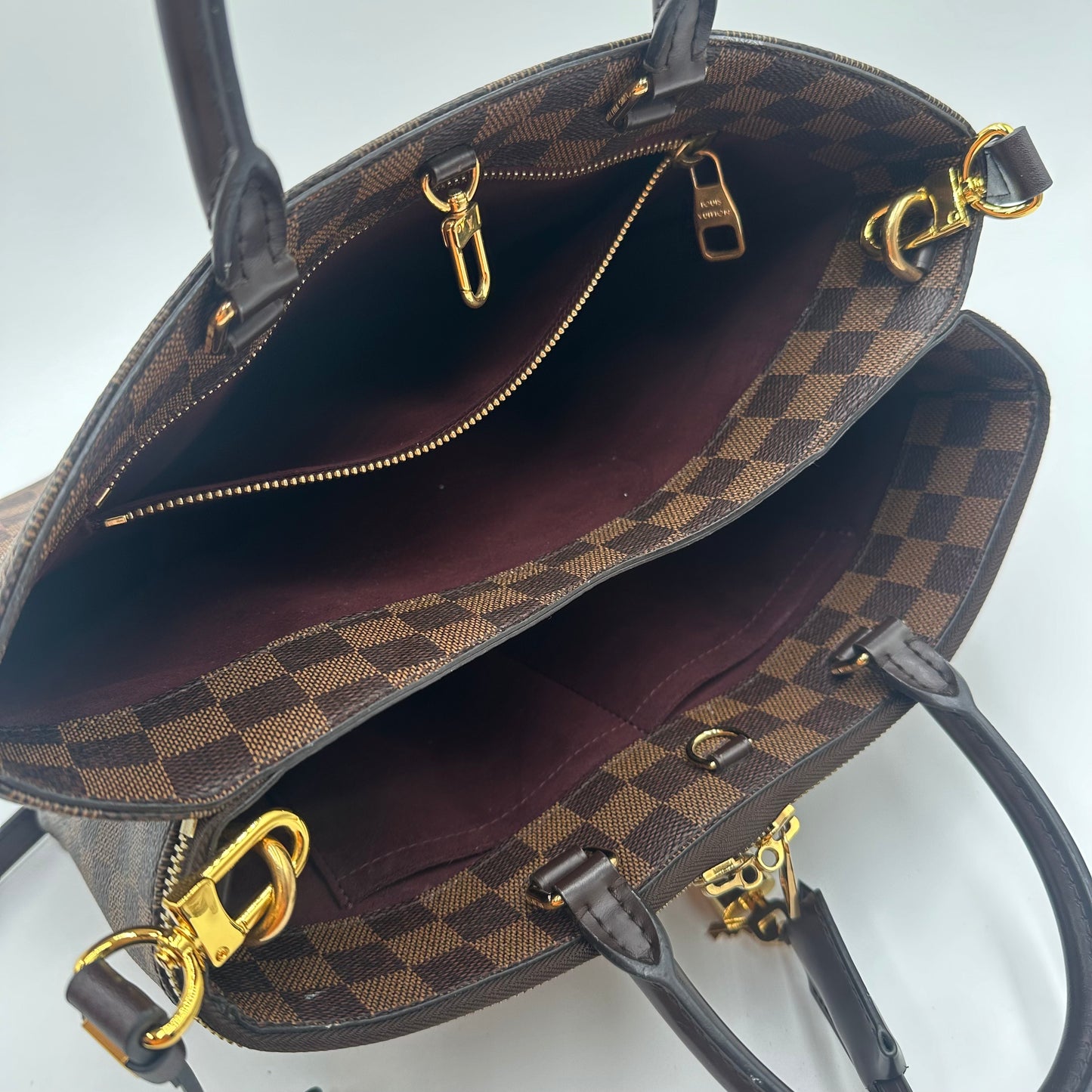 Authentic Louis Vuitton 2016 Damier Ebene Brompton 2-Way Tote