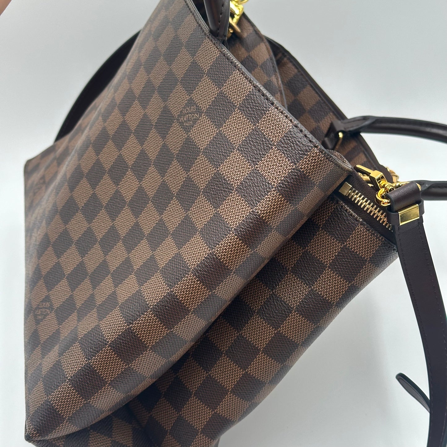 Authentic Louis Vuitton 2016 Damier Ebene Brompton 2-Way Tote