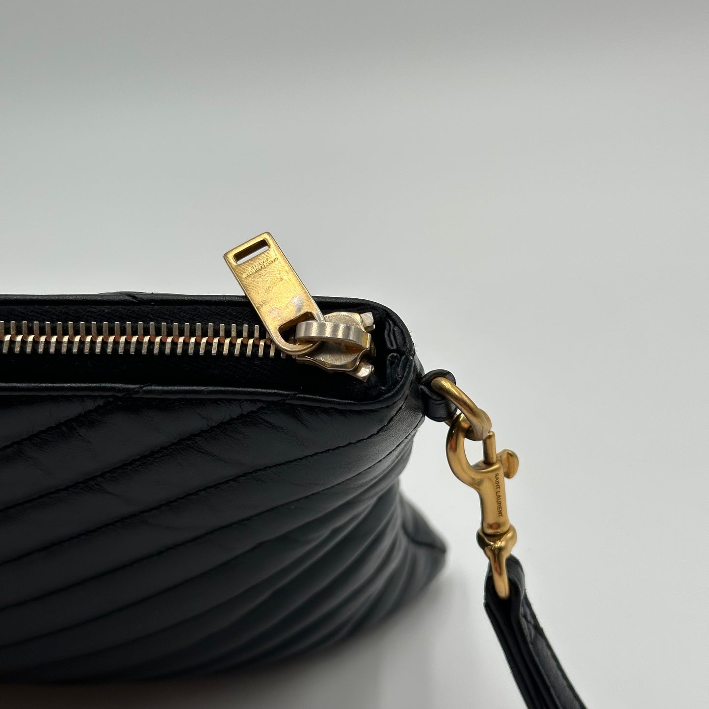 Authentic YSL Matelasse Cassandre Zipper Clutch Crossbody