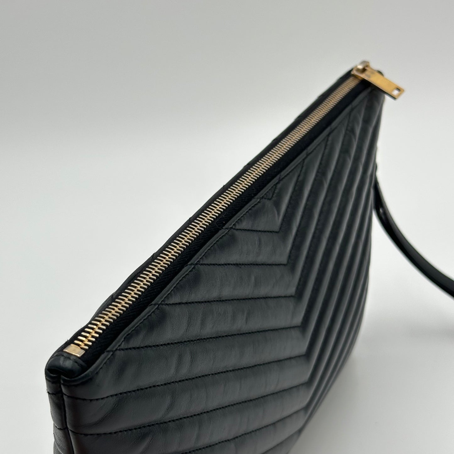 Authentic YSL Matelasse Cassandre Zipper Clutch Crossbody