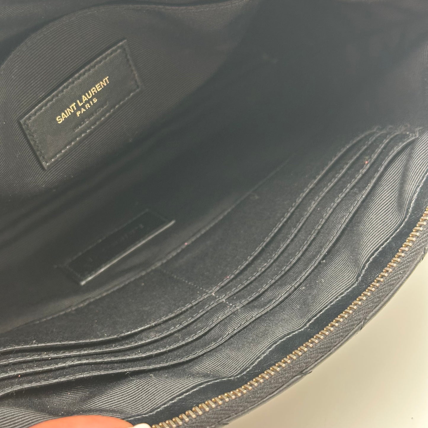 Authentic YSL Matelasse Cassandre Zipper Clutch Crossbody